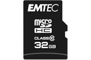 Emtec ECMSDM32GHC10CG 32GB microSDHC karta pamięci z adapterem SD Class 10, kompatybilna z microSDXC, czarna