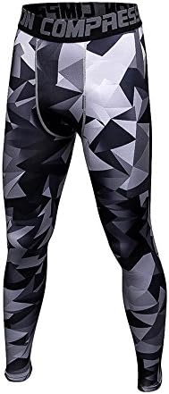 Aelegant Mens Compression Sports Pants Yoga Leggings Tights Running Clothes For Gym Workout
