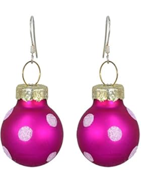 OH Christbaumkugel pink mit weißen Punkten