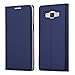 Produktbild Cadorabo Hülle für Samsung Galaxy A5 2015 (5) - Hülle in DUNKEL BLAU – Handyhülle mit Standfunktion und Kartenfach im Metallic Look - Case Cover Schutzhülle Etui Tasche Book Klapp Style