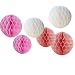 Produktbild Daily Mall Wabenball Set Pompons Honigwabe Papier Kugel 6er 15cm/20cm Papierwaben Pompom Zum Aufhängen für Geburtstag Hochzeitsfest Babyshower Party Wohnungdeko (Pink-Rosa-Hell Rosa)