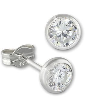 SilberDream Ohrringe Zirkonia weiß 5mm 925 Sterling Silber Ohrstecker SDO5535W