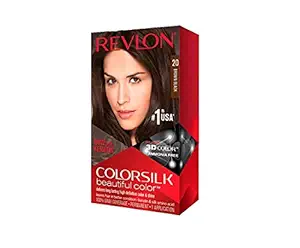 Revlon Colorsilk Beautiful Color, Permanent Hair Color with Keratin, 40ml + 40ml + 11.8ml - Brown Black (Pack of 1)