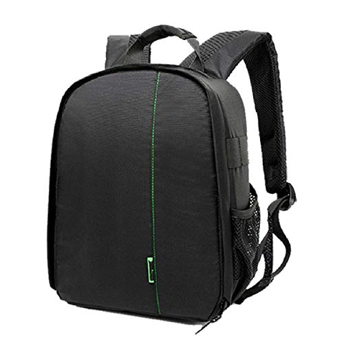 Followsun Compatto Zaino per Fotocamera Borsa per Nikon Canon Sony Reflex DSLR e Obiettivo, Flash, Zaino Fotografico Impermeabile Antiurto con Imbottitura Interna -34 x 26.5 x 12.5cm (Interno Verde)
