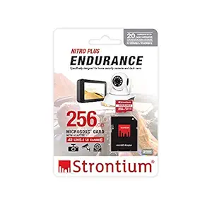 STRONTIUM 256GB Nitro Plus Endurance A2 MicroSDXC Card with SD Adapter