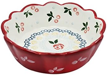 LFHW ZHDC® Bowls, hand-painted small bowl of cherry salad bowl cute dessert bowl Home Creative ceramic bowl Japanese style Ceramic bowl