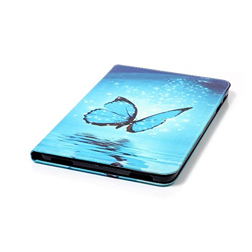 Samsung Tab A6 Hülle 10.1 Case, Ultra Slim PU Leder Tasche und Flip Etui für Samsung Galaxy Tab A (2016) SM-T580N/T585N 25,54cm (10,1 Zoll) Schutzhülle Smart Cover mit Holder Stand (Blauer Schmetterling) - 5