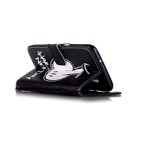 Roreikes Hülle Muster Blume Strap Lanyard Wallet Cover Tasche Bunte Retro PU Leder Flip Case Handytasche Muster Schutz Hüllen im Bookstyle Handyhülle Ledertasche mit Stand Funktion Kartenfächer Magnetverschluss Magnet Etui Schale Schutzhüllen für Samsung Galaxy S7 Edge - 3