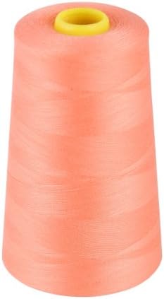OVERLOCKING THREAD - OVERLOCKER THREAD - POLYESTER THREAD - INDUSTRIAL SEWING THREAD - 4 X 5000 YARD SPOOLS - LARGE COLOUR SELECTION INCLUDING: BLACK WHITE RED BLUE CREAM NAVY PURPLE PINK GREEN GREY BROWN OLIVE SKY GOLD (PEACH 121)