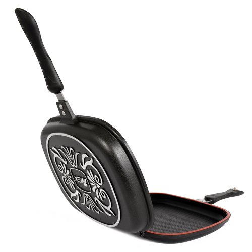 Imex Doppelpfanne aus Aluminiumguss mit Xylan Plus Beschichtung | Alupfanne zum Grillen und Braten, die Wendepfanne ø 28 cm rechteckig | Cift Tava Çift Tarafli Kokusuz Izgara - 4