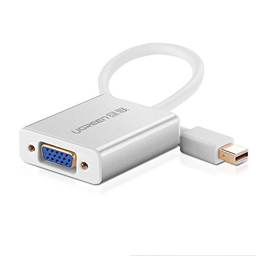 UGREEN Mini DisplayPort auf VGA Adapter Kabel Konverter 1080p inkl. Audio Übertragung mini DP Stecker zu Vga Buchse mit Hochwertigem Aluminiumgehäuse für Apple Macbook, Macbook Pro, iMac, Macbook Air, Mac Mini und Lenovol Thinkpad etc.