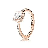 Pandora Damen-Solitärring Silber_vergoldet mit '- Ringgröße 58 (18.5) 180947CZ-58