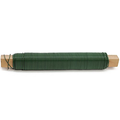 COM-FOUR® 10x Blumenwickeldraht Bindedraht grün, Stärke 65mm, 1000g, je 100g auf einem Holzstab gewickelt (10 Stück – grün) - 2