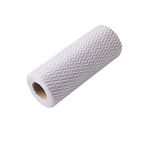 All Purpose Household Cloths on a Roll, Reusable Free Cutting Dry Quickly Non Woven Fabric Cleaning Cloths Wipes Rag Towels Set (Coffee 50PCS)