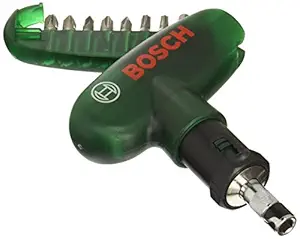 Bosch Ratchet Pocket Corded Screw Driver with 9 Screwdriver Bits (Multicolour, L = 25 mm)