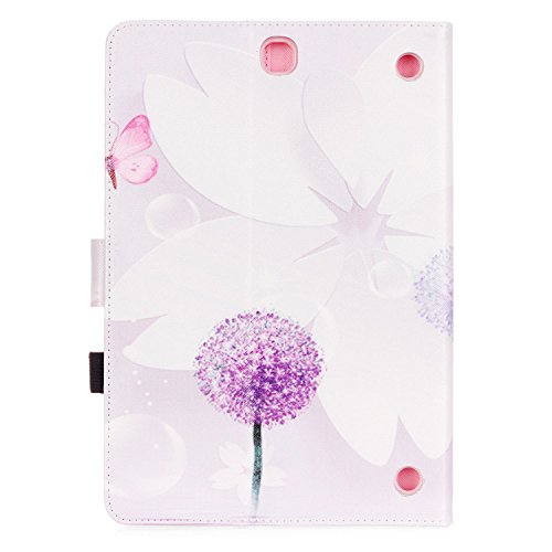 Samsung Galaxy Tab A 9.7 SM-T550 Hülle, DEENOR Colorful Painting and Stylish Drawing Wallet Case Book Style PU Leder Flip Protective Stand Schutzhülle Hülle für Samsung Galaxy Tab A 9.7 SM-T550. (Three flowers) - 3
