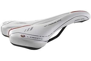 SELLE MONTEGRAPPA Sillín Montegrappa Original Ideal para Bicicletas De Montaña Bicicleta De Competición En Cuero Sintético 100% Producto Artesanal Canal Antiprostático Mod MAX Liberty 1410 (Color: Blanco)