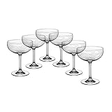 Höhe: ca. 14 cm 6 X Sektschalen Champagnerschalen Panto Transparent Pantographie Kristallglas