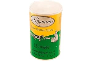 RED RICKSHAW Khanum beurre ghee | beurre clarifié | l’ingrédient secret de la cuisine indienne | idéal pour faire sauter, braiser, poêler et frire | 100 % naturel | sans lactose | paleo | sans sel | boite de 1 kg