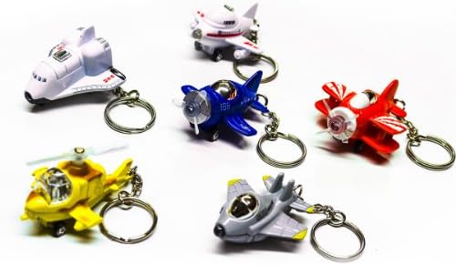 6 x Party Favour Toy Aeroplane Key Ring