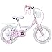 Produktbild 14 Zoll Hi5 Emily Kinderfahrrad mit Rücktritt Stützräder und Gepäckträger Pink Weiss Lila, Farbe:weiss/pink
