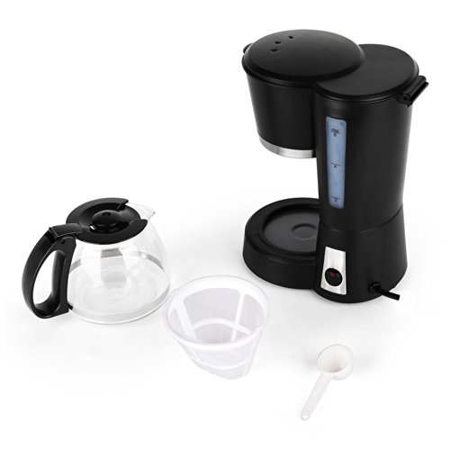 Klarstein Minibarista • Kaffeemaschine • Filterkaffeemaschine • 550 Watt • Warmhalteplatte • 0,6 Liter Glaskanne • bis zu 6 Tassen • Permanentfilter • Wasserstandsanzeige • Portionierlöffel • schwarz - 6