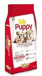 All4Pets Combo Of Mr.Puppy With Chicken & Rice Dog Food - 10Kg + Free Special Pack Chunks In Gravy 4*1(Pack Of 2)