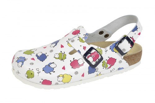 Preisvergleich Produktbild Weeger Damen 41610 Arbeitsclogs, Weiß Schafe, 42 EU