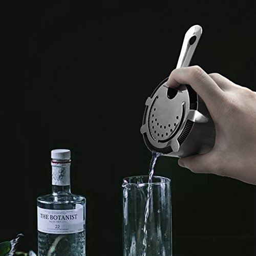 VKING Cocktail Sieb Edelstahl Cocktail sieb Barsieb Barstrainer Seiher aus Edelstahl mit 4 Gabeln - 4