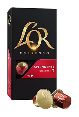 L'Or Espresso Café Splendente - Intensité 7 - 50 Capsules en Aluminium Compatibles avec les Machines Nespresso® (Lot de 5X10 capsules)