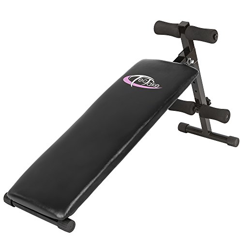 TecTake Sit-up Bank Bauchtrainer verstellbar inkl. gepolsterte Beinfixierung | 120 cm x 33 cm x 63 cm