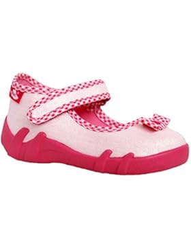 Renbut süsse Baby Mädchen Kinder Hausschuhe Ballerinas Sandalen Karierte Schleife Klettverschluss Weiß Glitzer...