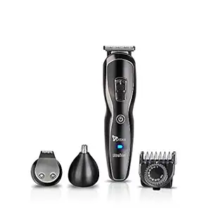 SYSKA HT3333K Corded & Cordless Stainless Steel Blade Grooming Trimmer with 60 Minutes Working Time; 10 Length Settings (Black)