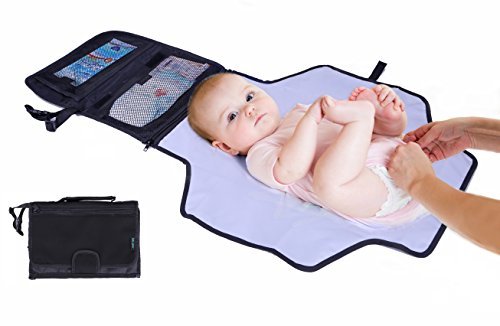 Diaper Changing Travel Kit By Lebogner - Deluxe Baby Changing Pad With Neoprene Fabric For A Softer Feel And Pockets For Diaper Changing Accessories, Perfect Portable Infant Changing Station.