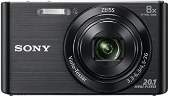 Sony DSC-W830 Fotocamera Digitale Compatta Cyber-shot, Sensore Super HAD CCD da 20,1 Megapixel, Obiettivo ZEISS Vario-Tessar con Zoom Ottico 8x, Nero