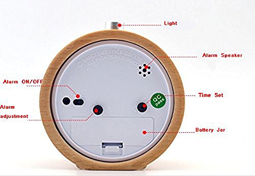 Holz Wecker WAYCOM Alarm Clock – Handgemachte Tischuhr – Snooze Buchenholz mit Nachtlicht - 6