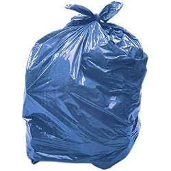 Alina 25 x 90L Bleu Sac Poubelle coloré/Sac Poubelle en polyéthylène/Sac Poubelle en Plastique/Sac Poubelle Bleu 90 litres/Usage Moyen (28 microns/Calibre 112) (25 Sacs)
