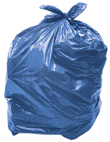Alina 25 x 90L Bleu Sac Poubelle coloré/Sac Poubelle en polyéthylène/Sac Poubelle en Plastique/Sac Poubelle Bleu 90 litres/Usage Moyen (28 microns/Calibre 112) (25 Sacs)