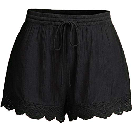 Fancylande Shorts Pantalon Courte Pantalons Décontractée, Femme Shorts Été Dames Casual Shorts de Sport Short à Lacets Pure Color Taille Haute Home Lady Shorts