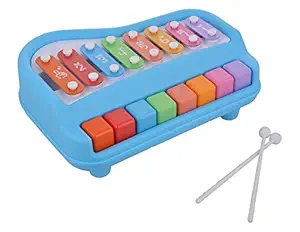 Toyshine Plastic Musical Xylophone and Piano (Blue)