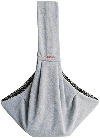 SKKXY Chico Reversible Pets Sling Carrier Pet Dog Cat Carrier Pet Cloth Totes Single Shoulder Bag (Grey+Leopard)