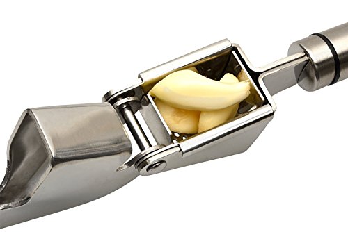 DCOU Premium-304 Edelstahl Knoblauchpresse Professionelle Mince & Crush Knoblauchzehe Ginger Mit Einfache Küche Knoblauch-Werkzeug aus robustem Edelstahl 18/10 Stahl - 3