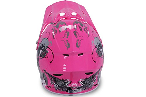 Motorradhelm Kinder Cross Helme Sturzhelm Schutzhelm Helm für Motorrad Kinderquad und Crossbike Modell Design 2015 in pink (Small)