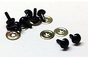 celloexpress 9mm Solid Black Safety Eyes with Metal Backs for Teddy Bear/Animal Soft Toy Making - Pack of 4 Pairs