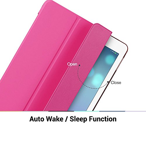 iPad Pro 9.7 Hülle, ESR® Yippee Series Auto aufwachen / Schlaf Funktion Wickelfalz Ledertasche mit Lichtdurchlässig Rückseite Abdeckung Leichtgewicht Schutzhülle für iPad Pro 9.7 Zoll (Rose Rot) - 3