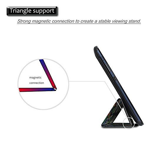 Infiland Lenovo Tab 2 A10-70 / Tab 2 A10-70L / Tab 2 A10-70F / Tab 2 A10-30F / Tab 2 A10-30L / Tab 3 10 Business/ Tab3 10 Plus Hülle Case, Ultra Dünn Tri-Fold Smart-Muschel PU Leder Schutzhülle für Lenovo Tab 2 A10-70 / Tab 2 A10-30 / Tab 3 10 Business/ Tab3 10 Plus 10,1 Zoll Tablet (mit Auto Schlaf / Wach Funktion)(Fröhlicher Baum) - 6