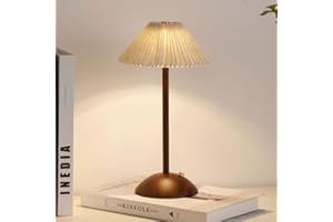 BomKra Cordless Table Lamp Minimalist Touch Lamp Dimmable 3 Color Bedside Lamp Rice Paper Walnut Wood Rechargeable Night Light for Bderoom Living Room Dinner Bar