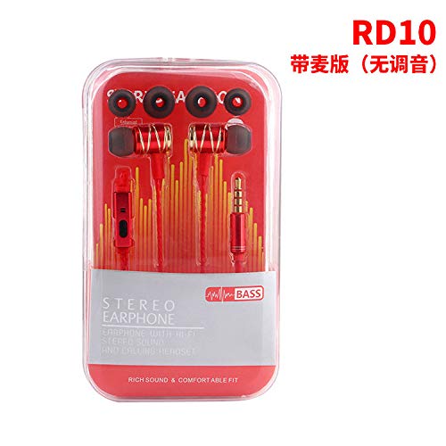 Preisvergleich Produktbild BedolioMetal Subwoofer Handy-Headset Universal-Kabelfernbedienung mit Weizen-Smart-Kopfhörern, rot