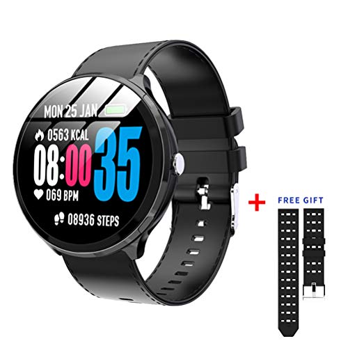 GuTe - Reloj inteligente con Bluetooth, monitor de salud y fitness, reloj inteligente con frecuencia cardíaca, presión arterial, seguimiento de sueño, llamadas, notificación de SMS