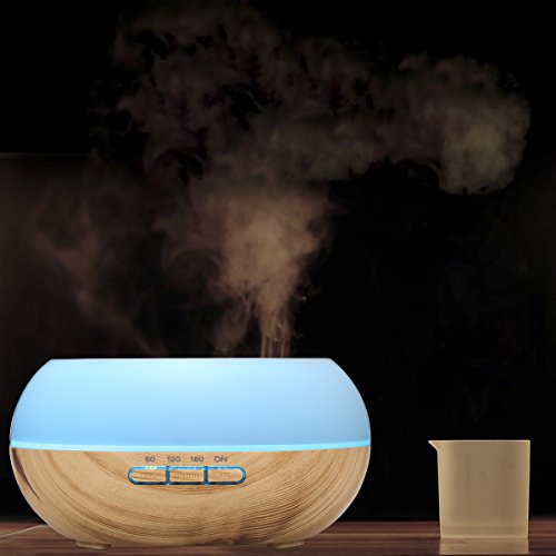 Luftbefeuchter Ultraschall 300ml,GreenClick Luftbefeuchter Humidifier LED Holzmaserung Oil Diffuser Purifier für babay Kinder Schlafzimmer Whonzimmer Büro Aromatherapie usw. - 2